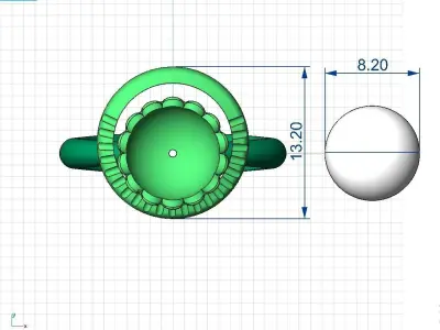  Pearls ring 3D print model