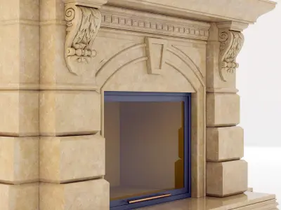 classical marble fireplace 2 3D model