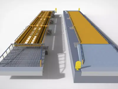 Truck Scales or Railroad Track Scales and Floor Scales 3D model