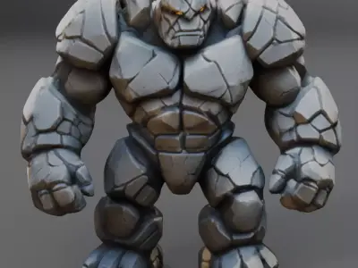 stone golem 3D model