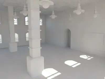 Mosque Interior - No Material Low-poly 3D model