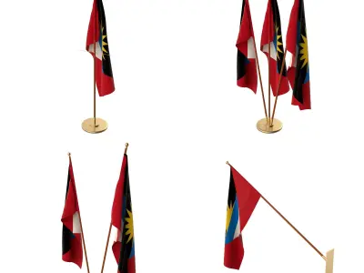 Antigua and Barbuda Flag Pack 3D model