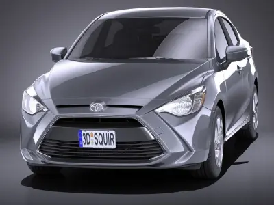 Toyota Yaris sedan 2017 VRAY 3D model