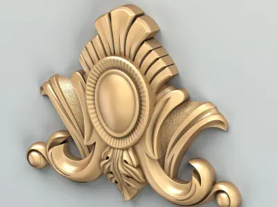Carved decor central 041 3D model