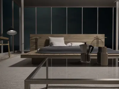 Bedroom interior design - sea view  3D model
