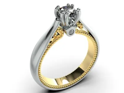 Diamond jewelry ring 3D print model