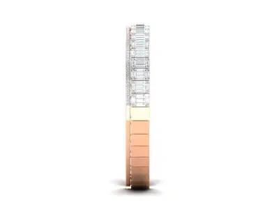 Bracelet - 6 rose gold bangle with diamonds 3D print model