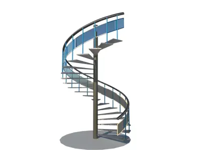 Steel Spiral Stair Metal Spiral Stair Low-poly 3D model