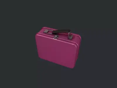 Pink Tin Lunchbox Low-poly 3D model