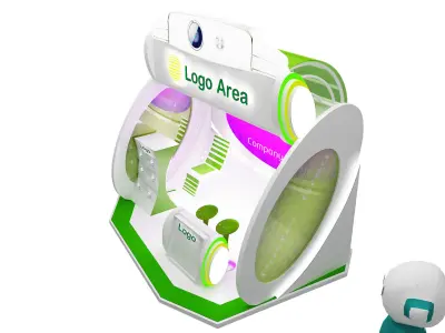  kiosk partition booth a56 3D model