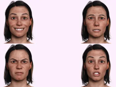 Female Construction Worker Character Model Low-poly 3D model