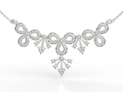 Victorian Teardrop Diamond Statement Necklace 3D print model
