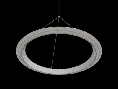Black Circle Led Pendant Low-poly 3D model