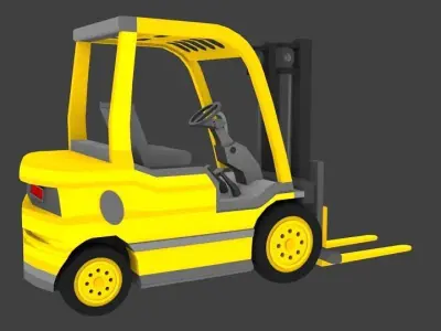 Forklift truck Low-poly 3D model