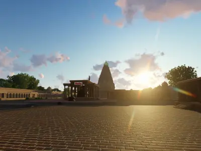 World Famous Thanjavur Big temple 3d model india Low-poly 3D model