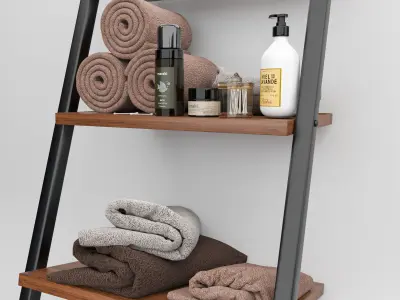 bathroom accessories set 01 3D model