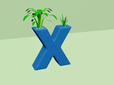 Vase X - Alphabet Vases Collection Letters - STL Printable 3D print model