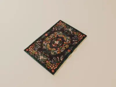 Floral Blue Rug 3D model