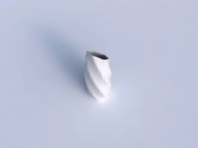 Vase twisted bent hexagon with diagonal grid pattern 3D print model