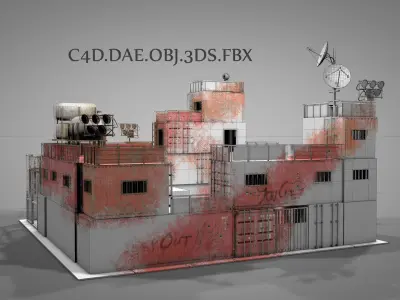 Survival Container Shelter 3D model