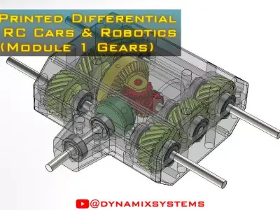 3D Printed Differential For RC Cars And Robotics 3D print model