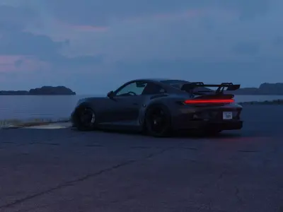 Automotive Chill Night Scene 3D Blender File Textured 3D model