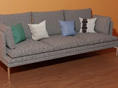 couch sofa with pillows 3D model