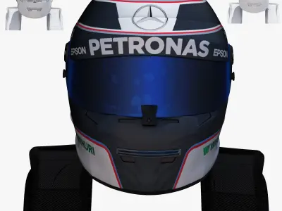 Bottas helmet 2017 Low-poly 3D model