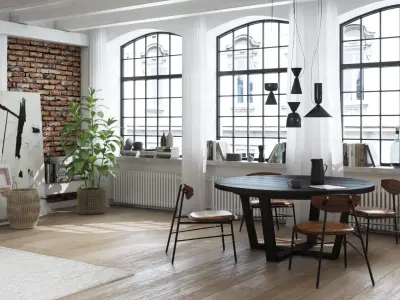 Workshop Apartment in London Cinema 4D and Octane Render 3D model