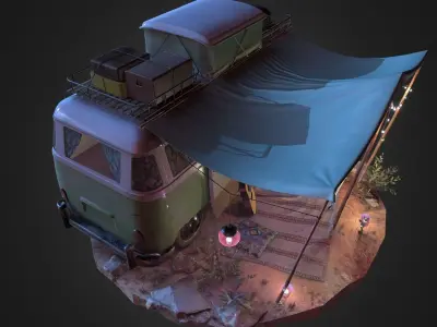 bus traveler kombi adventure 3D model