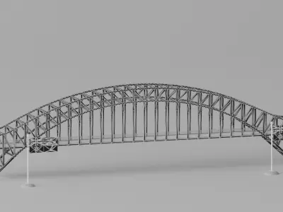 Sydney Harbour Bridge Australia Low-poly 3D model