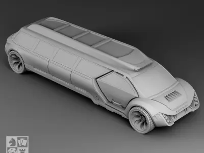 Futuristic limousine 3D print model