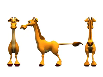 giraffe cartoon 3d model 3D model