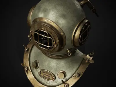 Diver Helmet Low-poly 3D model