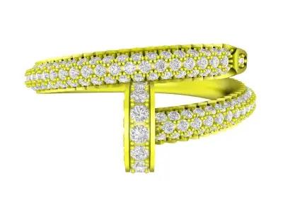 A7837 Diamond Nail Ring 3D print model