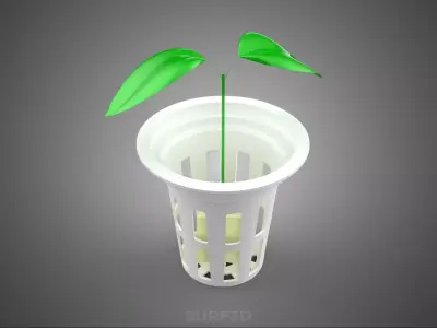 HYDROPONIC SEEDLING NET POT PLANT SOIL LESS SPONGE MEDIUM SPROUT 3D model