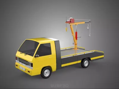 HYDRAULIC CRANE LIFTING ELECTRIC WINCH HOIST TOW TRUCK TOWING 3D model