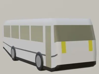 Pack of 5 Busses Free low-poly 3D model