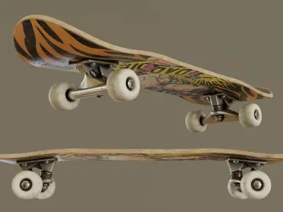 Skateboard - Tiger Deck Low-poly 3D model