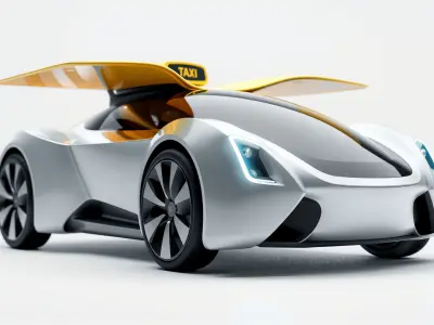 Futuristic Flying Car Taxi Concept Model Low-poly 3D model