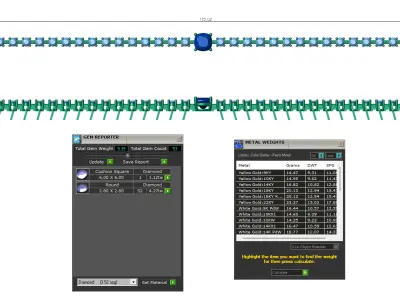 Tennis Bracelet with Cushion Center Stone 3D print model