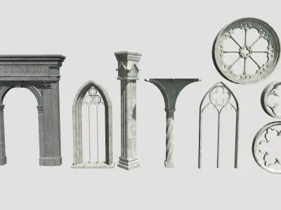 Gothic package Low-poly 3D model