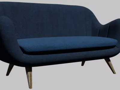 Elegant Blue Couch 3D model