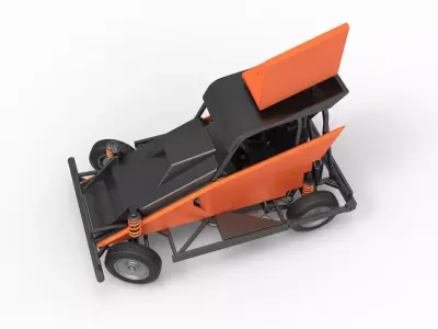 New Zealand Ministock car while turning Version 2 Scale 1 to 25 3D print model