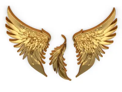 Wings Printable carved decor 02 3D print model