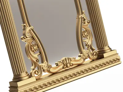 Carved Classic Mirror Collection Low-poly 3D model