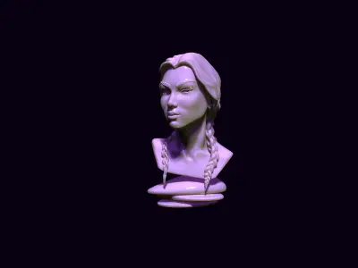 bust of an asian girl 3D print model