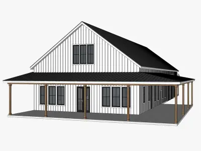 Barndominium House 076 -Archimple LLC Low-poly 3D model