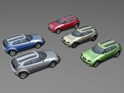 Saab 9-3X Low-poly 3D model