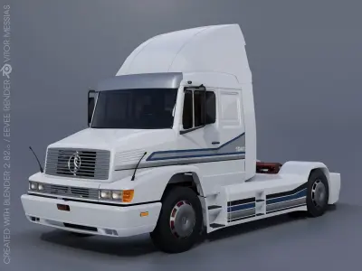 Pack 50 complete trucks Low-poly 3D model